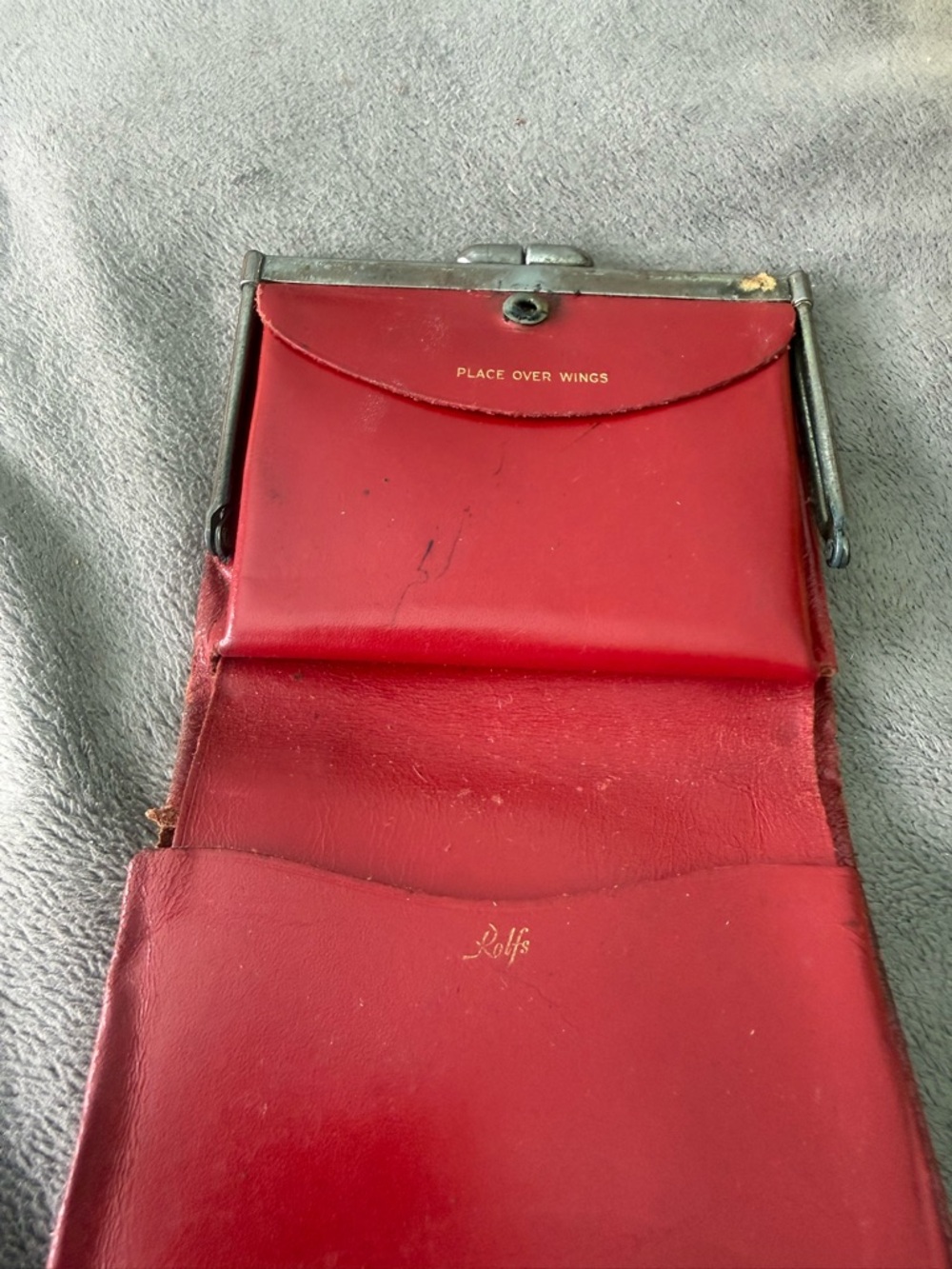 Rolfs Red Leather Wallet with Gold Logo